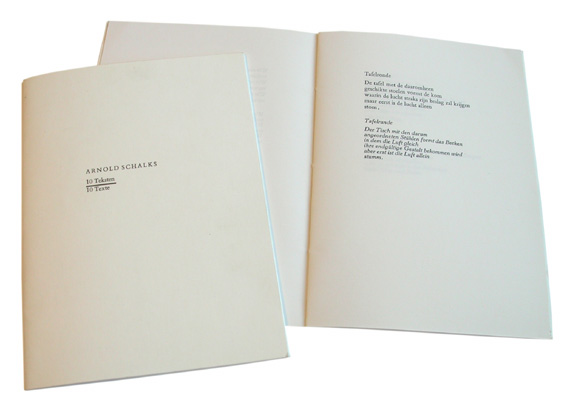 Arnold Schalks, '10 Teksten/10 Texte', 1985