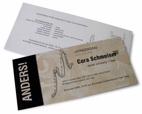 Arnold Schalks, Uitnodiging Cora Schmeiser recital, 2000