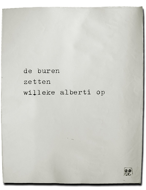 Arnold Schalks, 'de buren zetten willeke alberti op', 1980