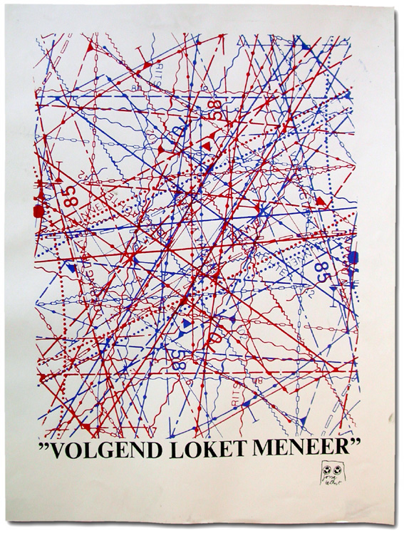 Arnold Schalks, 1980, Jong Talent, tentoonstelling, Paul Henning, Marcos Carrasquer, zeefdrukken, cartoons en poëzie, silk-screen prints, cartoons and poetry, Siebdrücke, Cartoons und Lyrik, Academie van Beeldende Kunst, G.J. de Jonghweg 4, Rotterdam